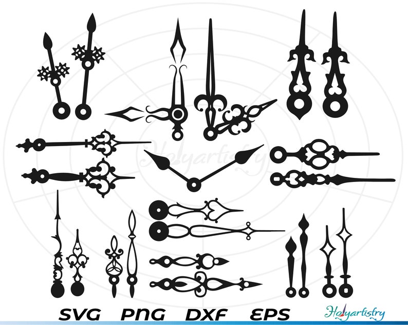 Clock Hands SVG, Clock Hands Vector, Silhouette, Cricut File, Clipart ...