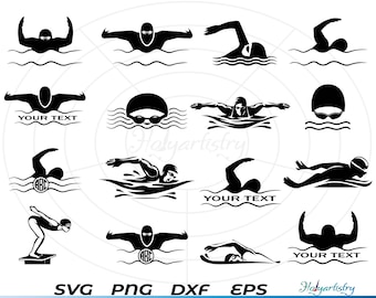 Swimming svg, Swimmer svg, Swim svg, Clipart, Cut Files for Silhouette, Files for Cricut, Vector, dxf, png, Design