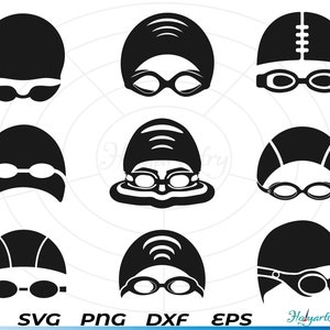 水泳ゴーグル 男性 SVG、水泳ゴーグル svg、水泳選手 svg、ゴーグル svg、クリップアート、シルエットのカット ファイル、Cricut のファイル、ベクター、dxf、png