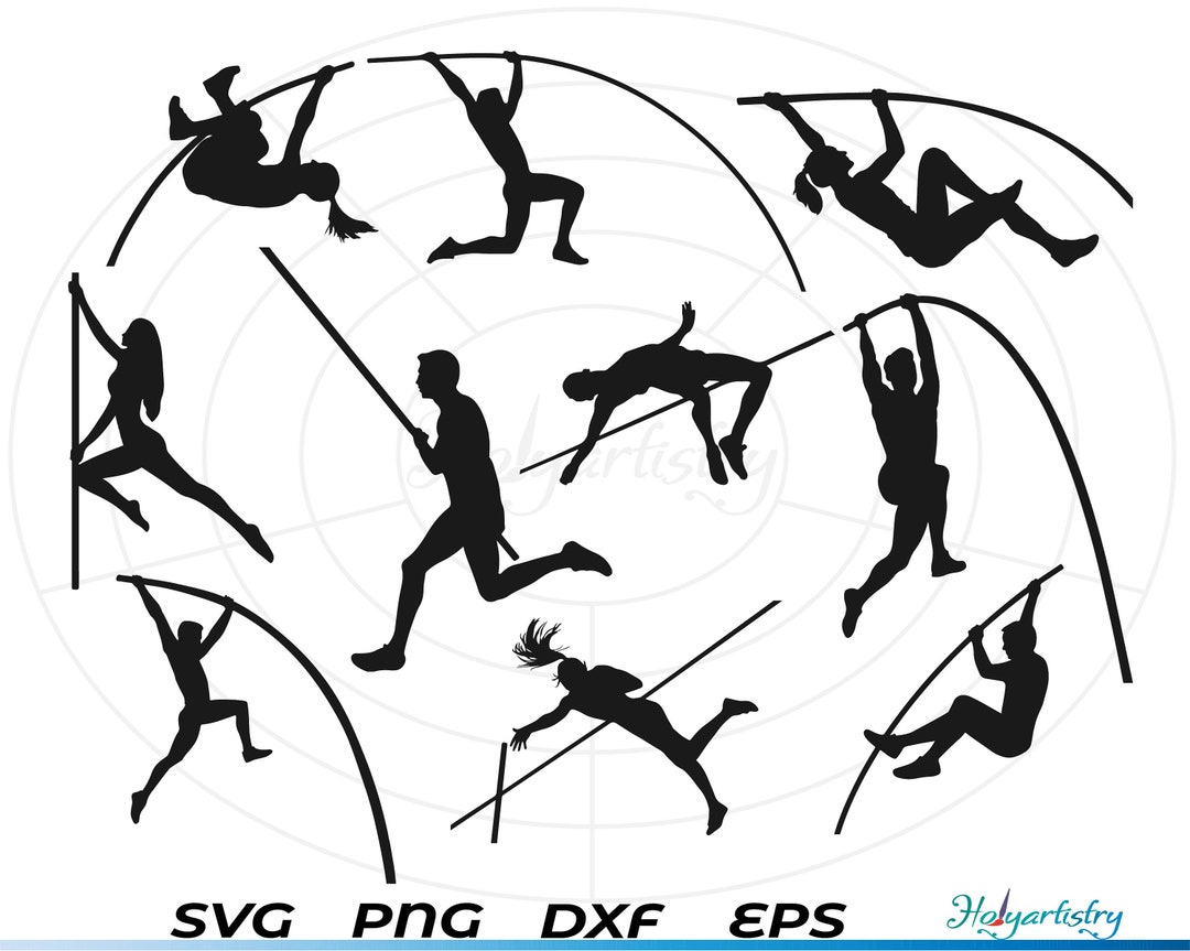 Pole Vault SVG, Pole Svg, Vault Svg, Pole Jumping, Sports Svg, Clipart, Cut Files for Silhouette
