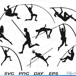 Stabhochsprung SVG, Stab svg, Vault svg, Pole Jumping, Sport svg, Clipart, geschnittene Dateien für Silhouette, Dateien für Cricut, Vektor, dxf, png, Design