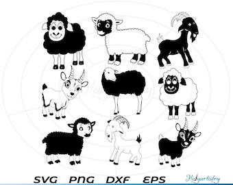 Schaf SVG, Schaf Clipart, Cricut-Dateien, Lamm Kopf Cricut, Lamm Cricut Datei, digitaler Download, Png