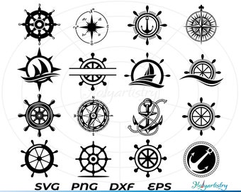Ships Wheel SVG Bundle, Captains Wheel SVG, Captains Wheel Clipart, Cut Files For Silhouette, Files for Cricut, Vector, Svg, Png, pirate svg