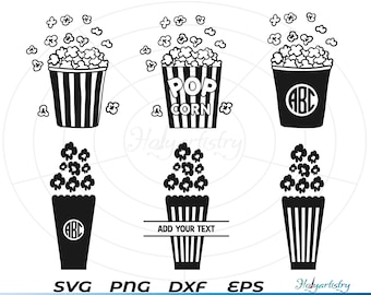 Popcorn SVG, Clipart, Cut Files for Silhouette, Files for Cricut