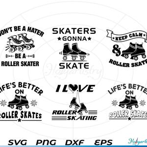 Roller Skate SVG, Skate Cutting File for Cricut, Vector, Silhouette for Customizing T-Shirts, Clipart, Vinyl cut Files