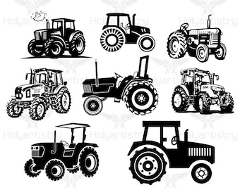 Tractor SVG, Tractor Cutting bestand voor Cricut, Tractor Vector bestanden, Tractor Silhouet, Tractor Clipart, Vinyl cut Files, dxf bestand