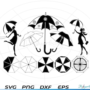 Umbrella svg, Umbrella Rain, Umbrella with flower, Business umbrella, Clipart, Cut Files, Silhouette, Cricut, Vector, dxf, png, Design,beach