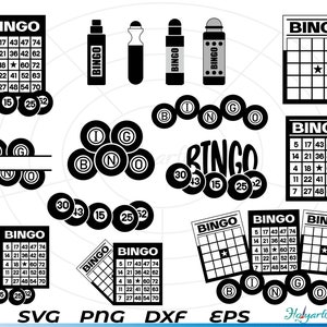 Bingo bundle SVG, Bingo Cutting File for Cricut, Bingo Vector, Bingo Monogram Silhouette, Bingo Clipart, Vinyl cut Files, png, eps, dxf file