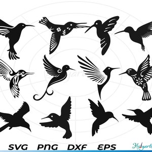 Beija-flor svg, Pássaro voador svg, pássaro svg, Clipart, Arquivos cortados para silhueta, Arquivos para Cricut, Vetor, dxf, png, Design