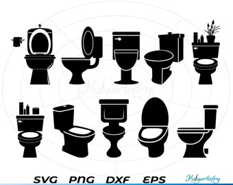 Paquete SVG de inodoro, archivos Svg para Cricut, Fontanero Svg, Imagen de imágenes prediseñadas de inodoro, Baño, Imagen de imágenes prediseñadas de fontanero, PNG de inodoro, Archivo de corte SVG de Wc