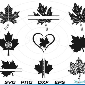 Ahornblätter SVG, kanadisches Blatt svg, Herbst Ahornblatt svg, Clipart, geschnittene Dateien für Silhouette, Dateien für Cricut, Vektor, dxf, png, Design