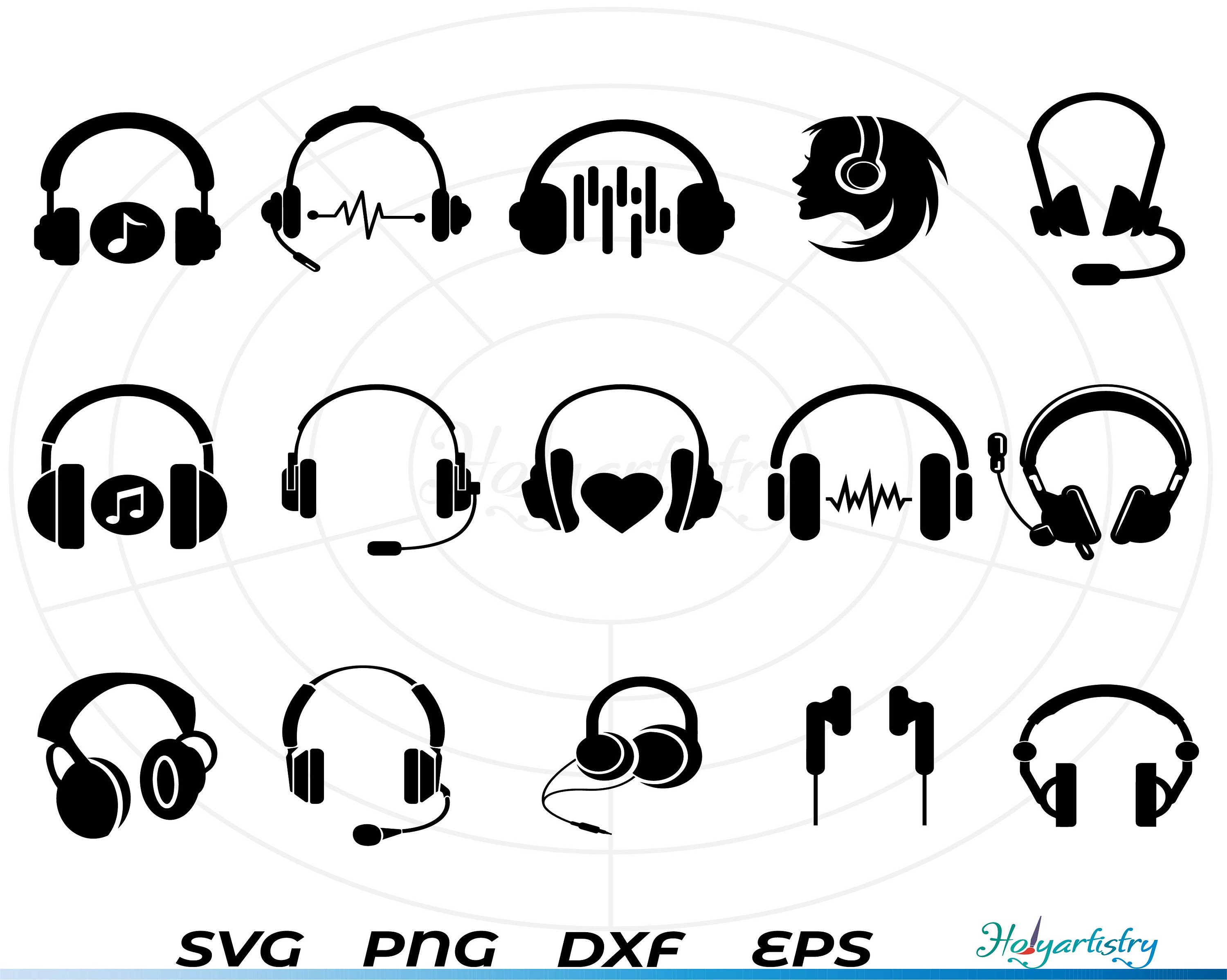 Headset Svg, Headphone Svg, DJ Svg, Music Svg, Headset Clipart, Cut