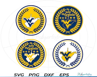 West Virginia SVG, West Virginia vektor, silhuett, Cricut-fil, Clipart, WV färglogotyp, Png, Dxf, Eps-design, T-shirtdesign, WV-logotyp
