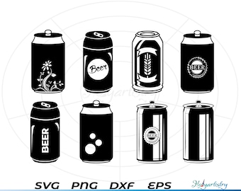 Beer can SVG, Soda Can svg, Aluminum Can svg, Clipart, Cut Files for Silhouette, Files for Cricut, Vector, dxf, png, Design