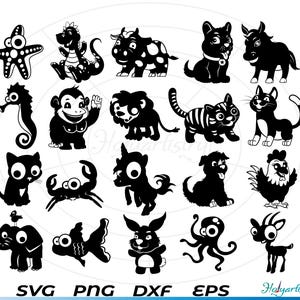 Cute Animals Clipart, Animal PNG, Cartoon Animal Clip art, Watercolour Animals Clipart, Baby Animals PNG, Animal Clipart, Animal Sticker