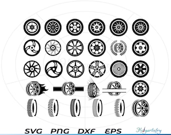 Tires SVG Bundle, Car Tires Svg file for cricut, Wheels Design Element Vector image, clip arts ,svg, png, dxf, esp Truck tires Auto Mechanic