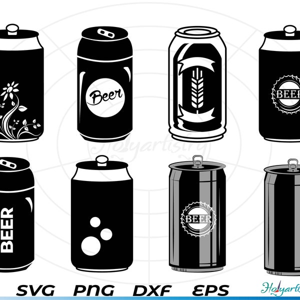 Beer can SVG, Soda Can svg, Aluminum Can svg, Clipart, Cut Files for Silhouette, Files for Cricut, Vector, dxf, png, Design