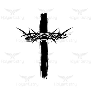 Crown and cross SVG, Crown and cross Cutting File for Cricut, Vector,Silhouette for Customizing T-Shirts,Clipart,Vinyl cut Files