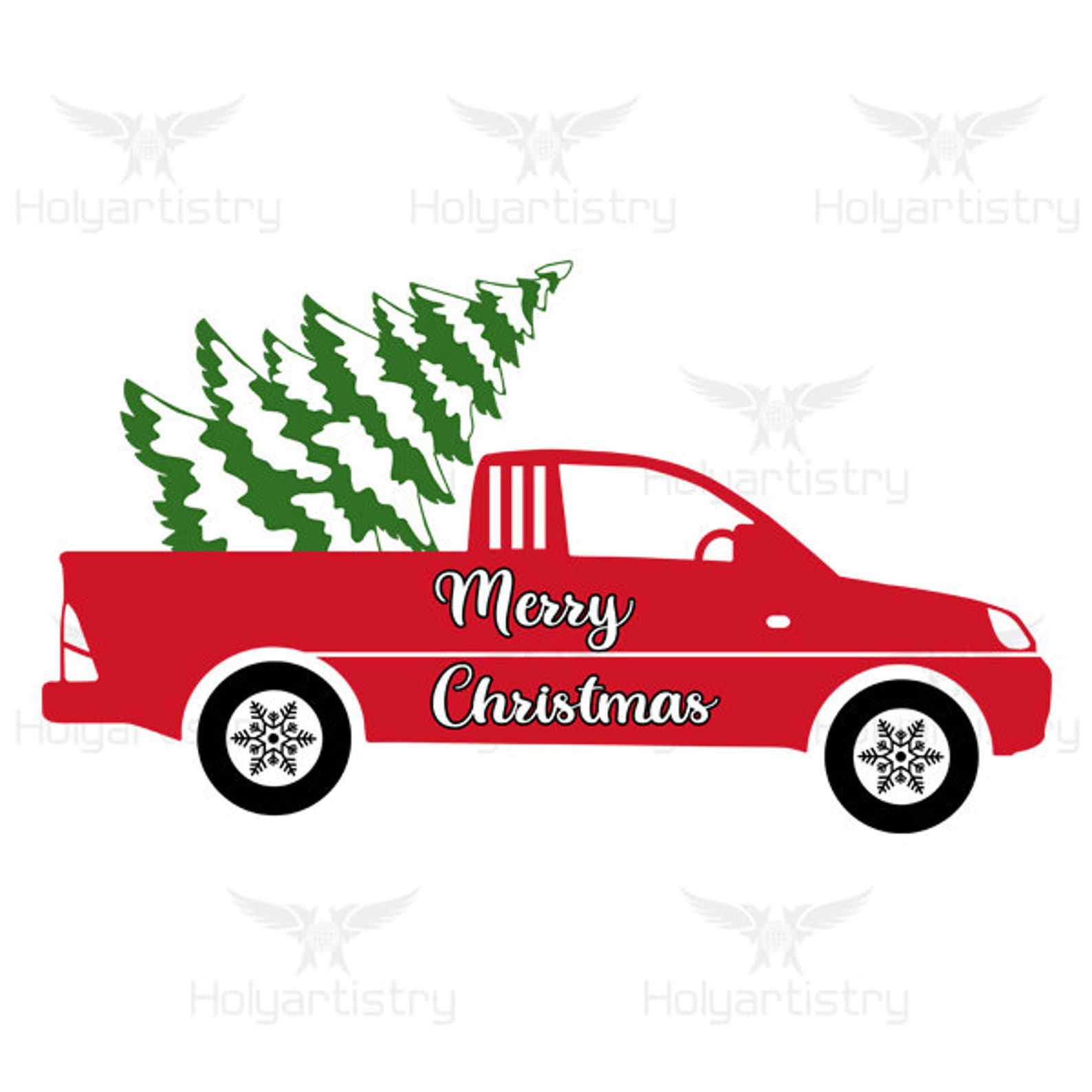 Christmas car and tree SVG Christmas truck Cutting File for Etsy