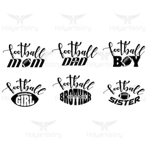 família de futebol SVG, futebol mãe pai menino menina arquivo de corte para cricut, vetor, silhueta para personalizar camisetas, clipart, arquivos de corte de vinil