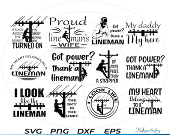 Lineman Elektriker SVG, Lineman Schneidedatei für Cricut, Lineman Vektor, Monogramm Silhouette, Clipart, Vinylschnittdateien, Png, Eps, Dxf Datei