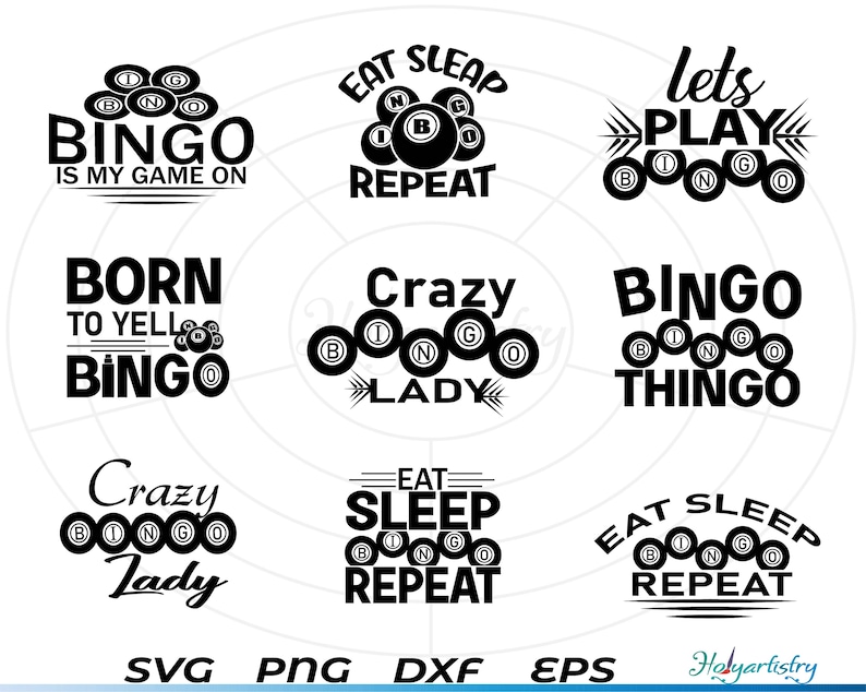 Bingo SVG, Bingo Cutting File for Cricut, Bingo Vector, Bingo Monogram ...