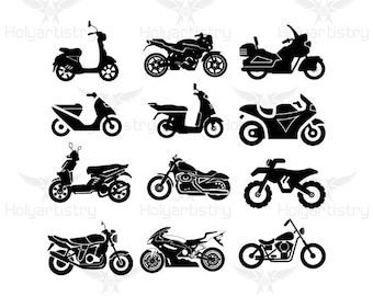 Motorcycle SVG, Motorbike Cutting File for Cricut, Motor bike Vector, Chopper Motorcycle Silhouette, Riding Clipart, Vinyl cut Files