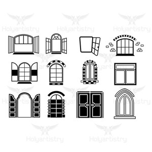 Windows SVG, Fenster Bundle schneiden Datei für Cricut, Vektor, Silhouette für Customizing T-Shirts, Clipart, Vinyl geschnitten Dateien