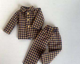 1:12 Scale Miniature Men’s Pajama Set for Heidi Ott Male Doll | Handmade Dollhouse Clothing