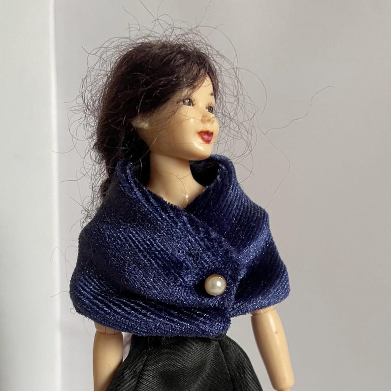 Miniature Velvet Shawl, Dollhouse clothes 1/12 Scale, Heidi Ott clothing image 17