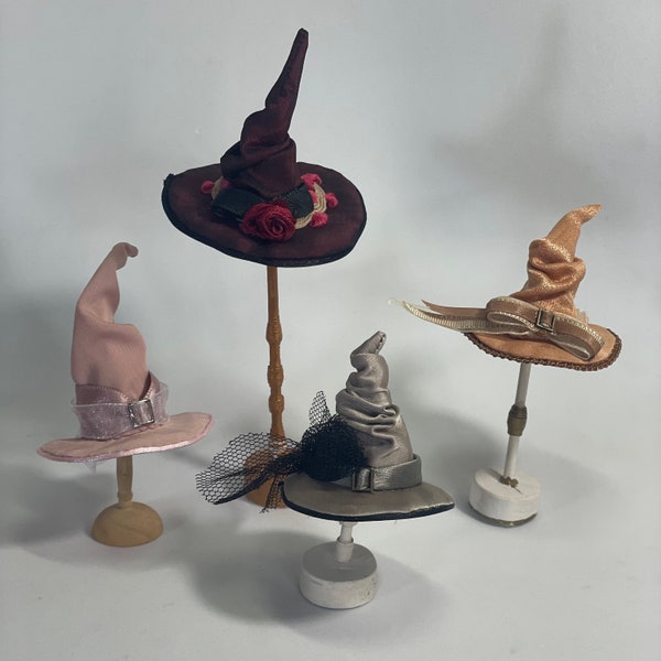 Chapeau de sorcière, miniature de maison de poupée, chapeau à pointe pour poupée, accessoire d’Halloween, costume de sorcière de maison de poupée