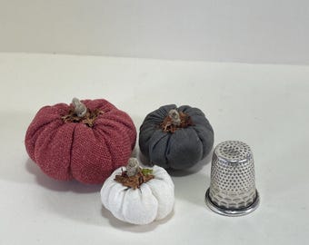 Dollhouse Fabric Pumpkin Set of 3, Rustic Fall Miniature Decor, Handmade 1:12 Scale Autumn Decoration