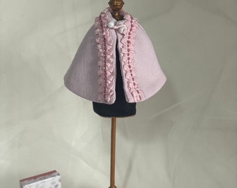 Coat for doll in 1/12 scale. Miniature coat cape. Dollhouse lady shawl. Classic vintage cape. Victorian cape. Miniature clothes.  Dollhouse