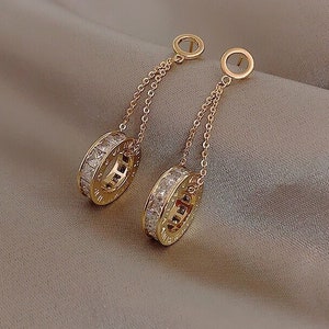Buy DESTINY JEWEL'S Gold Plated Korean Style Chanel Crystal CC