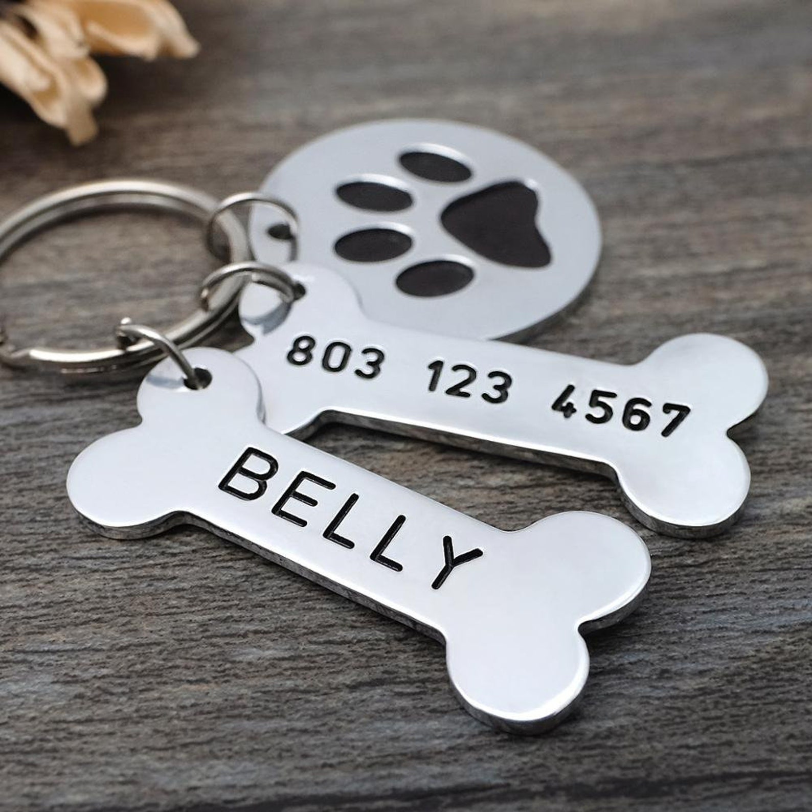 Personalized Dog ID Tag Dog Bone Tag ID Tag for Dogs Pet Id Etsy