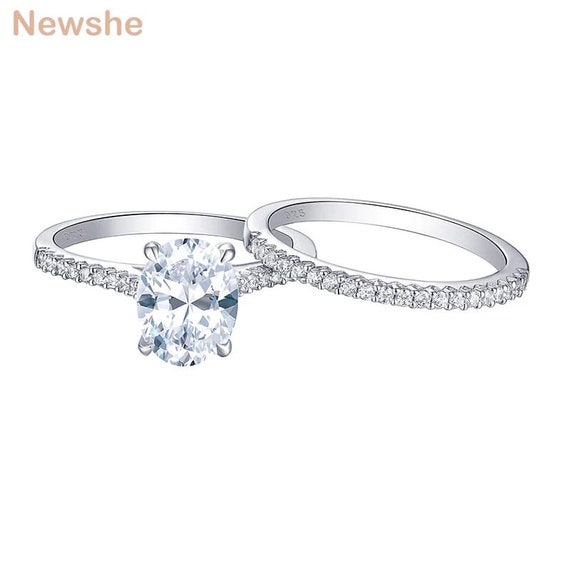 Newshe Bridal Ring Enhancer for Engagement Rings Wedding Band for Women  AAAAA Cz Eternity Ring Guard Size 8 