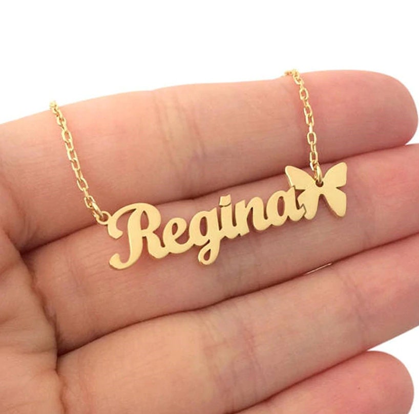 Butterfly Name Necklace / Personalized 