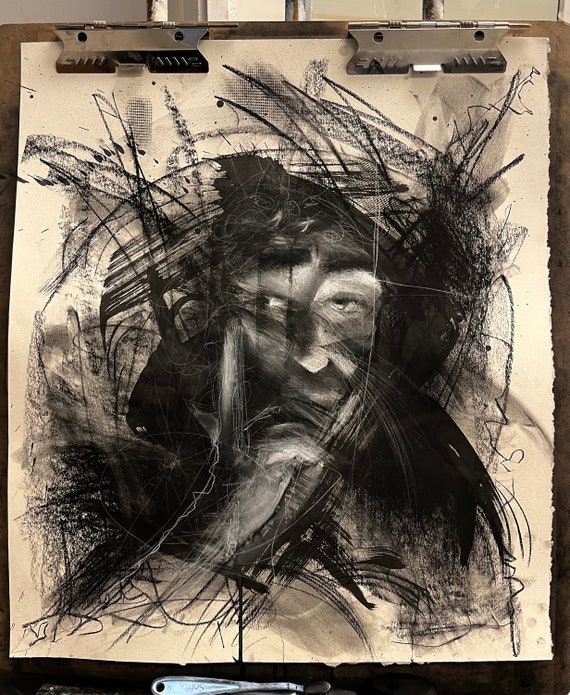 オリジナルの 18 x 24 木炭画。「それは本当に価値があるのでしょうか