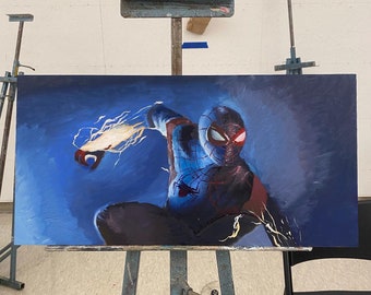 Spider man miles morales oil painting