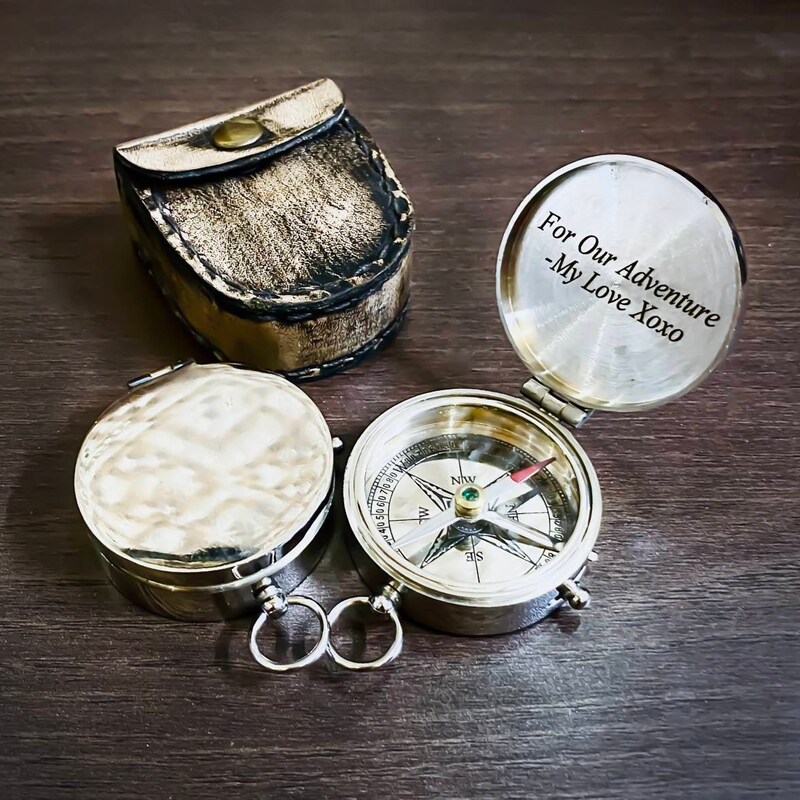 Silver Engravable Compass Engraved Compass - Etsy
