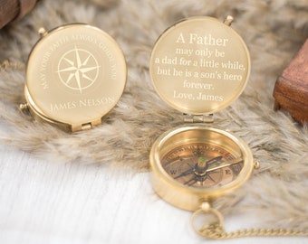 Gift for boat owners, Custom compass with leather case, Personalized Compass, Engraved Compass, Fathers Day Gift, Groomsmen Gift