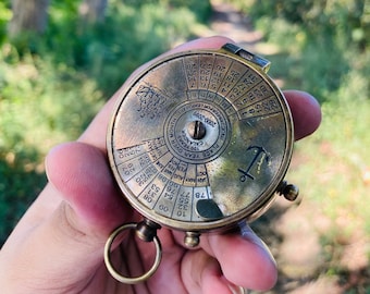 100 YEAR CALENDAR - COMPASS - Personalized Brass Compass - Anniversary Gift - Custom Gifts For Men - Gift For All Occasion - Birthday Gift