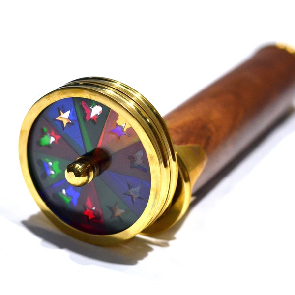 Personalized Wooden And Brass Kaleidoscope - Perfect Gift for Loved ones, Boyfriend Gift, Husband Gift, Grandparents Gifts, Christmas Gift