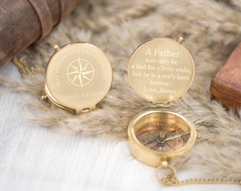 Geschenk für Bootsbesitzer, personalisierter Kompass aus Kupfer mit Lederetui, personalisierter Kompass, gravierter Kompass, Vatertagsgeschenk, Trauzeugengeschenk