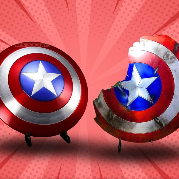 Captain America Solid Metal Broken Shield With Broken Parts - Hammer - Different Sizes Heavy Mild Steel 1:1 Scale