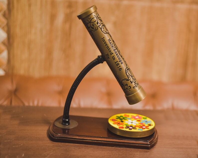 CLASSIC BRASS TELEDOSCOPE Stained Glass Kaleidoscope Etsy
