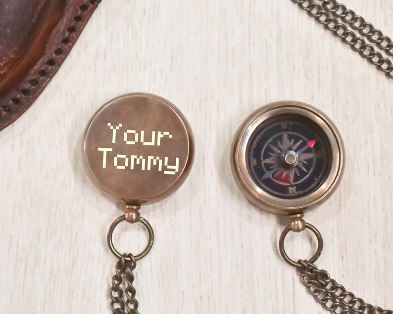 Your Tommy Your Tubbo Compass Necklace, Engraved Compass Necklace, Personalized Compass Necklace, Small Necklace, Working Compass 