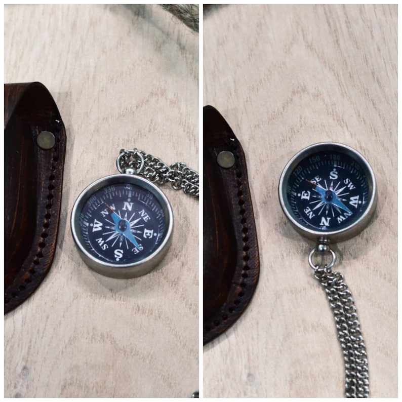 Personalized Compass Necklace Compass Necklace Monogram Etsy