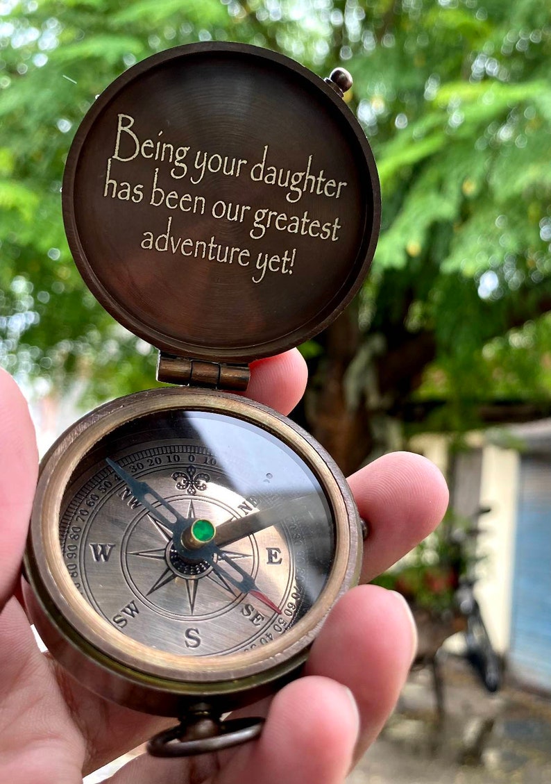 Fathers Day Gift Compass Gift for Dad Personalized Compass Etsy