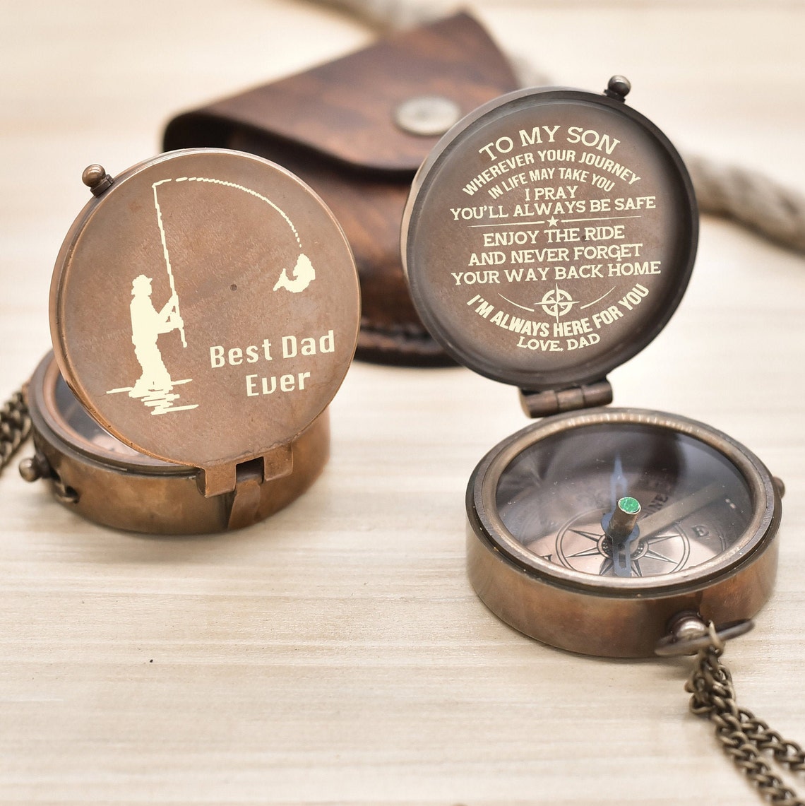 Fathers Day Gift Compass Gift for Dad Personalized Compass Etsy
